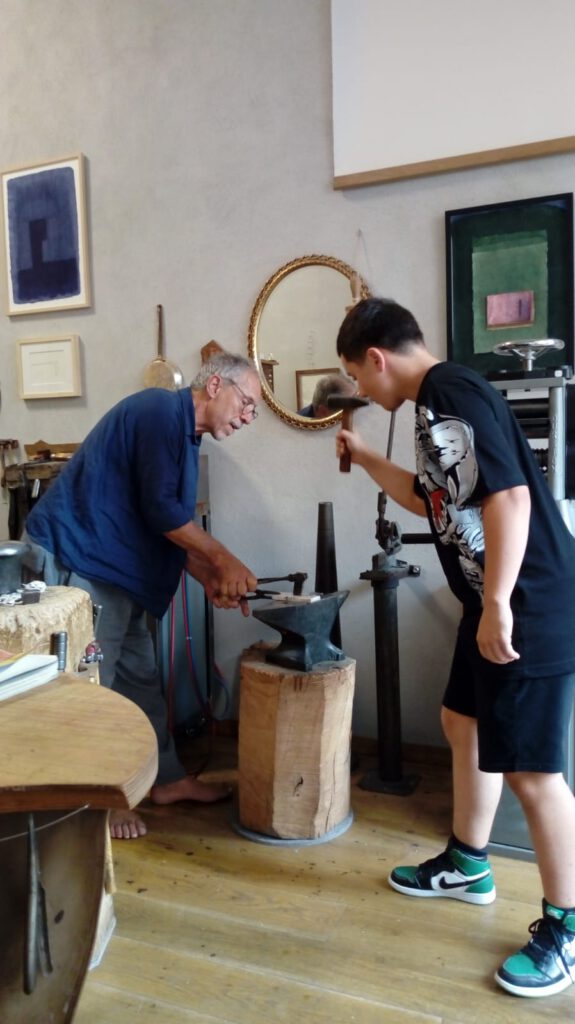 Making a silver sculpture during the pandemic with the help of my student Emirhan